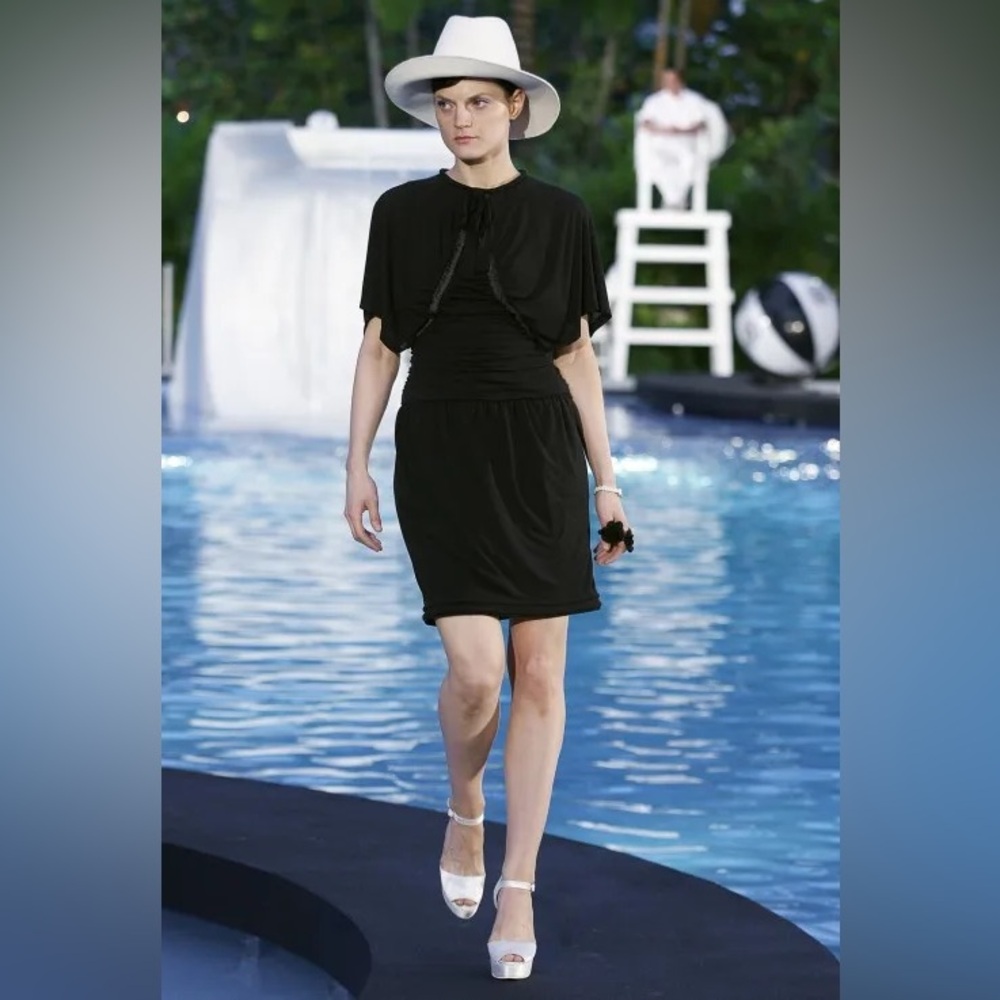 2009 CHANEL Runway Black Batwing Dress
